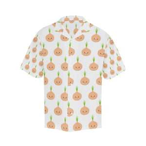 cute onions smiling faces Men's All Over Print Hawaiian Shirt