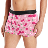 cherry flower pattern pink background Men's All Over Print Boxer Briefs Men's Underwear