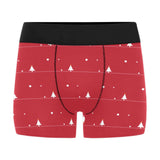 Christmas tree star snow red background Men's All Over Print Boxer Briefs Men's Underwear