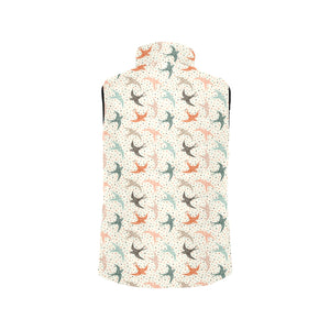 Swallow Pattern Print Design 02 Men's Padded Vest