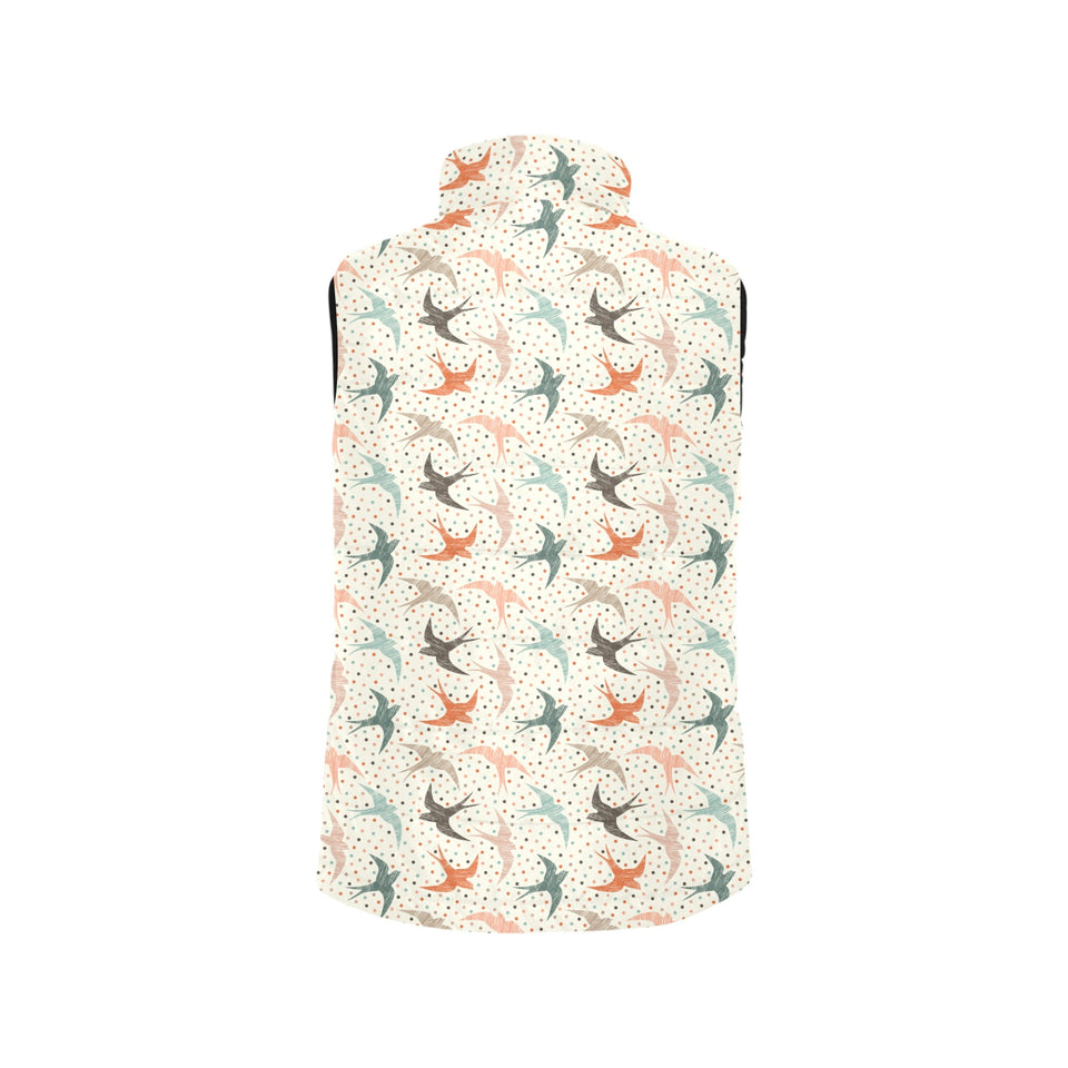 Swallow Pattern Print Design 02 Men's Padded Vest