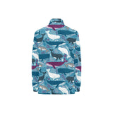 Whale design pattern Women's Long Sleeve Polo Shirt