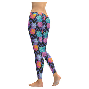 Pineapples pattern zigzag background Women's Legging Fulfilled In US