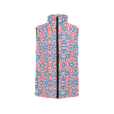 Blue Red Eiffel Tower Pattern Print Design 02 Men's Padded Vest