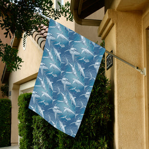 Shark hand drawn House Flag Garden Flag