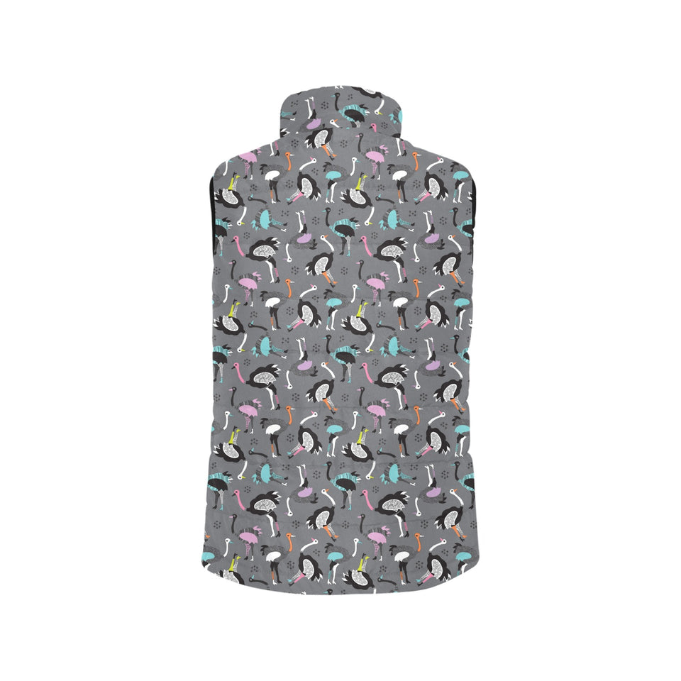 Ostrich Pattern Print Design 01 Men's Padded Vest