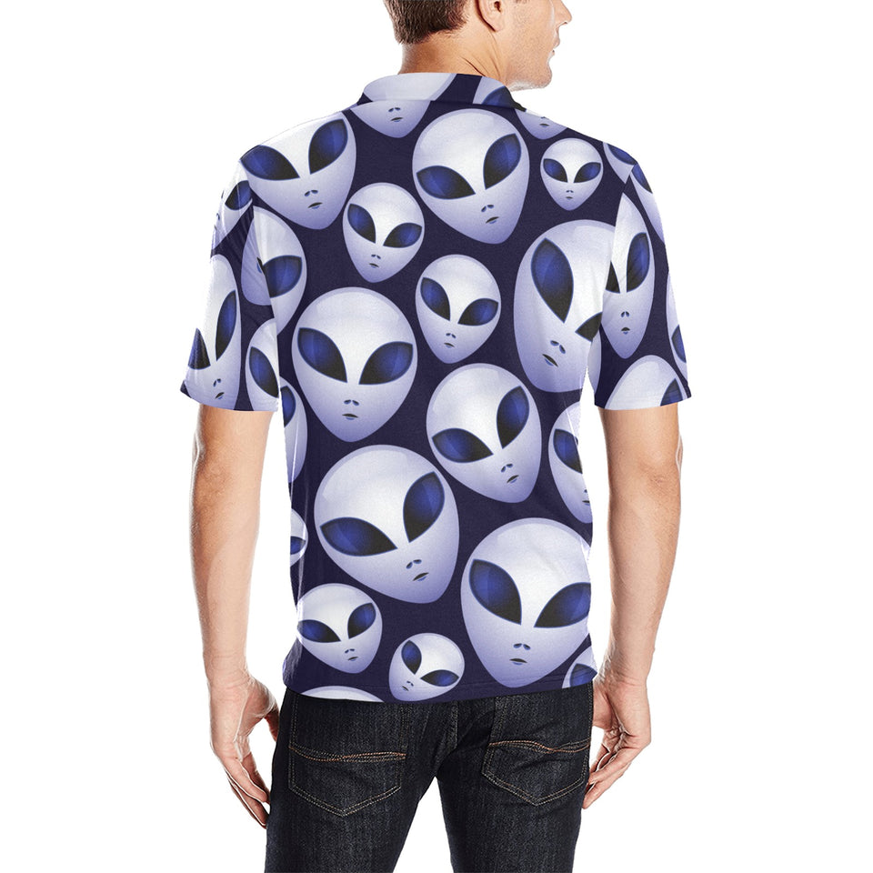 Alien Pattern Print Design 01 Men's All Over Print Polo Shirt