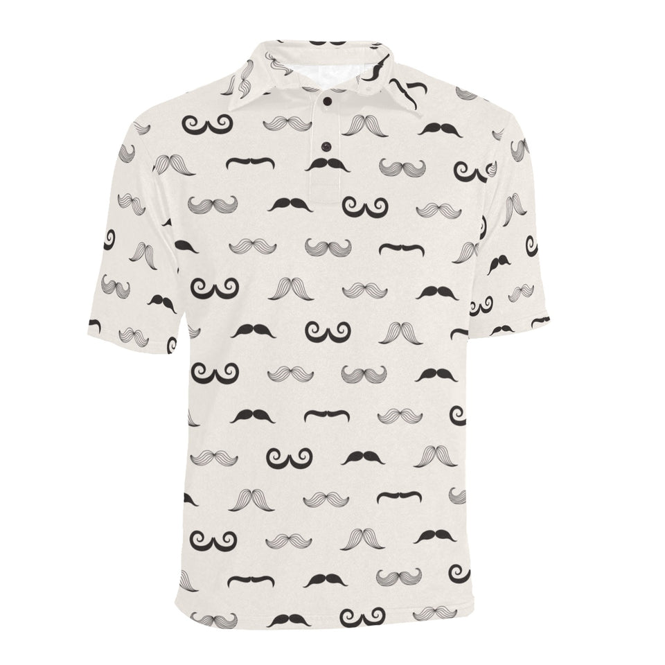 Mustache Beard Pattern Print Design 05 Men's All Over Print Polo Shirt