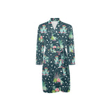 Cactus glass terrarium pattern Men's Long Sleeve Belted Night Robe