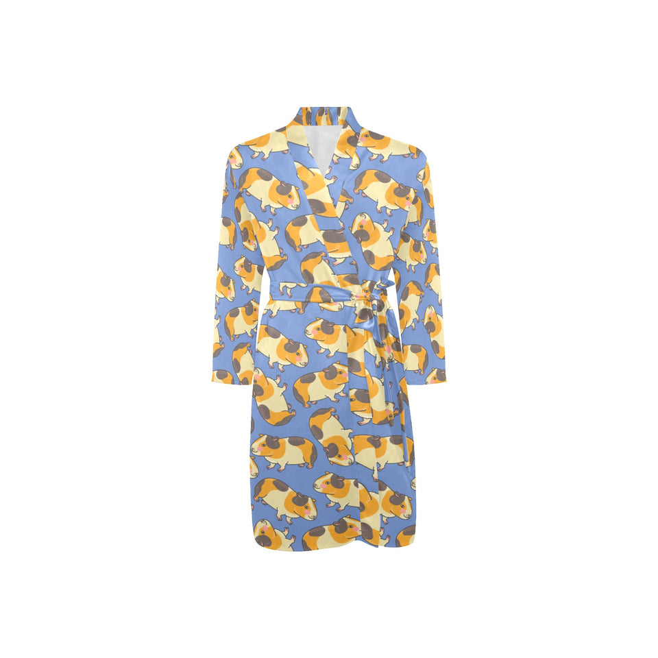 Guinea Pig Pattern Print Design 02 Men's Long Sleeve Belted Night Robe