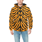 Bengal tigers skin print pattern Men's Padded Hooded Jacket