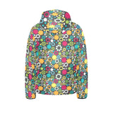 Gear Pattern Print Design 03 Kids' Boys' Girls' Padded Hooded Jacket