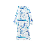 Watercolor dolphin pattern Blanket Robe with Sleeves