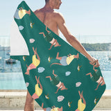Kangaroo leaves pattern Beach Towel