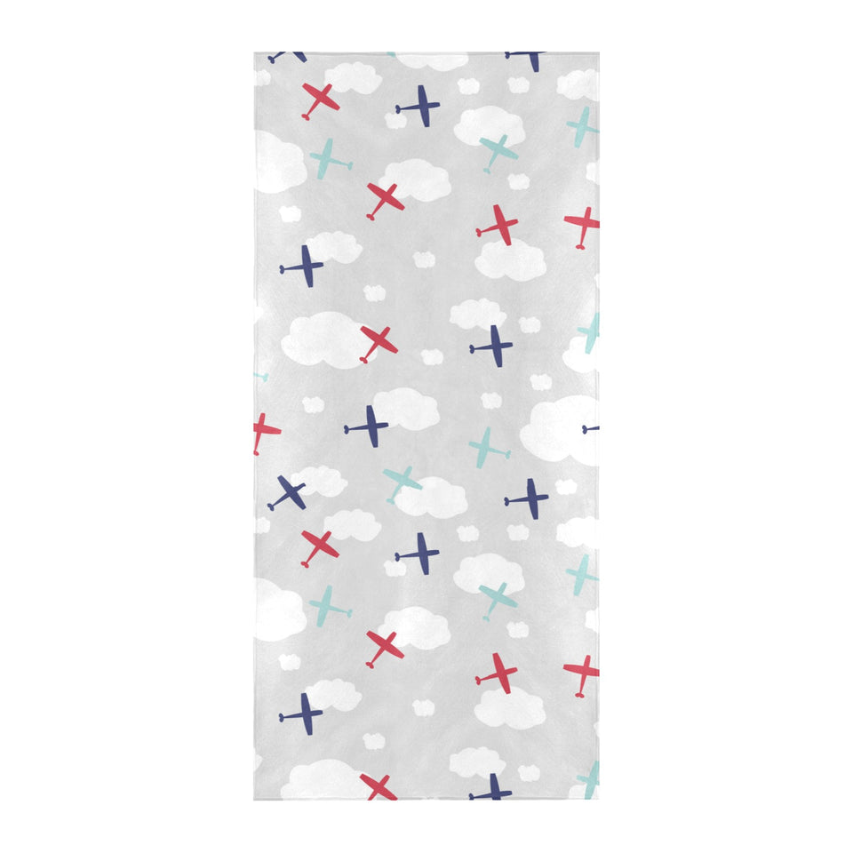 Airplane cloud grey background Beach Towel