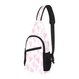 Watercolor pink heart pattern All Over Print Chest Bag