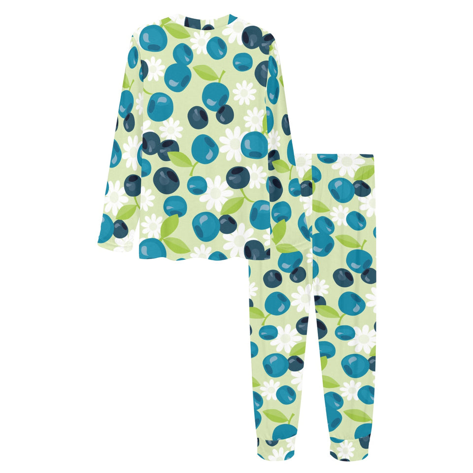 blueberry flower pattern Women's All Over Print Pajama Set