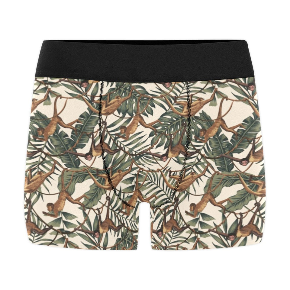 Monkey tropical leaves background Men's All Over Print Boxer Briefs Men's Underwear