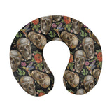 Skull rose humming bird flower pattern U-Shaped Travel Neck Pillow