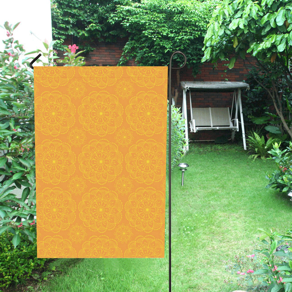 Orange traditional indian element pattern House Flag Garden Flag