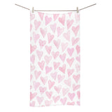 Watercolor pink heart pattern Bath Towel