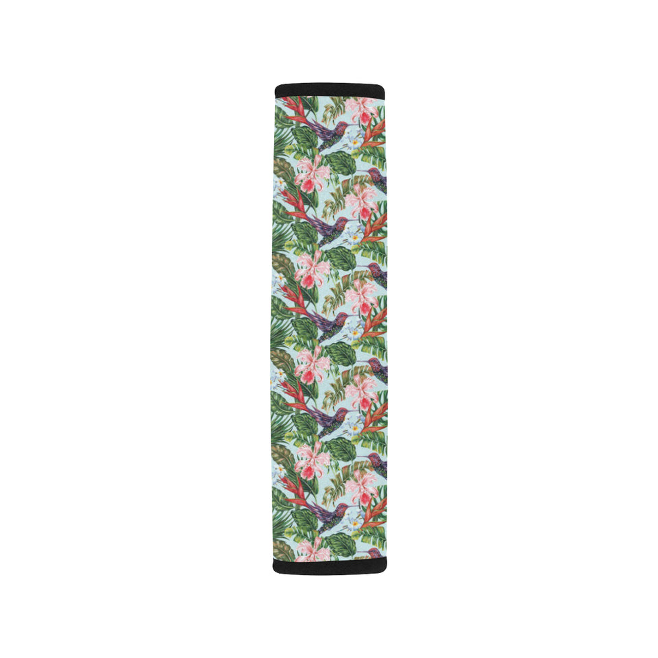Hummingbird Pattern Print Design 05 Car Seat Belt Cover