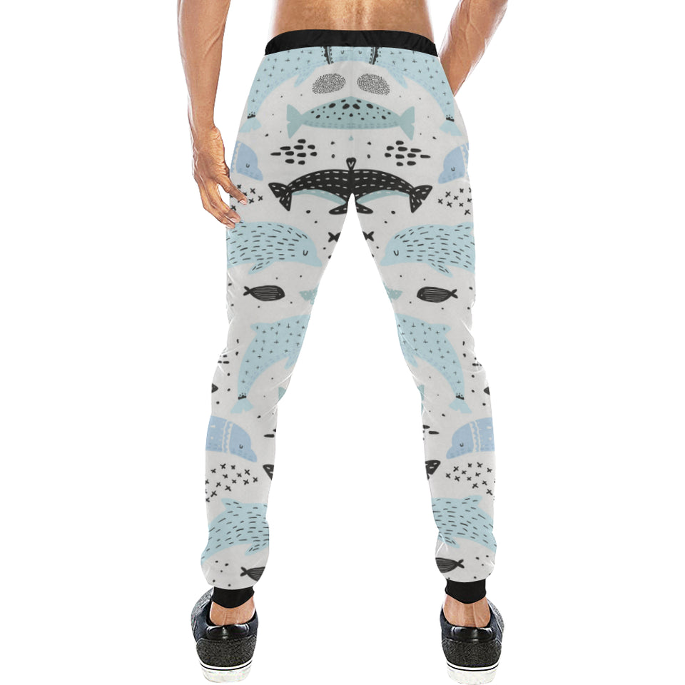 Cute dolphins Childish Style pattern Unisex Casual Sweatpants