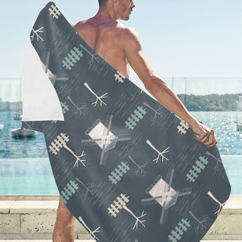 windmill tree pattern Beach Towel