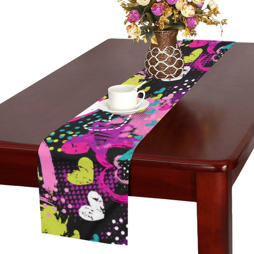 heart dot wave star creative design pattern Table Runner