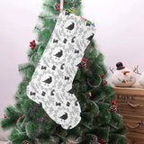 Crows floral wreath rabbit pattern Christmas Stocking