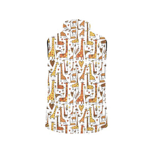 Giraffe Pattern Print Design 04 Women's Padded Vest