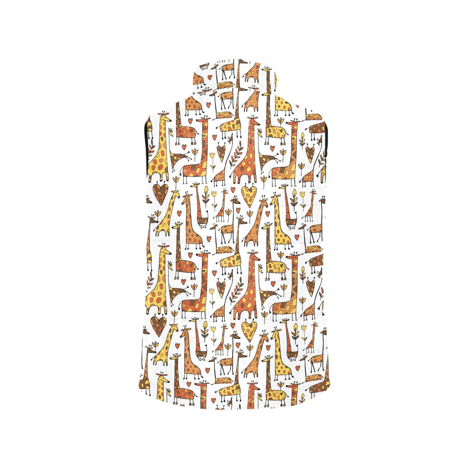 Giraffe Pattern Print Design 04 Women's Padded Vest