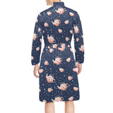 Tea pots Pattern Print Design 04 Men's Long Sleeve Belted Night Robe