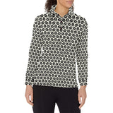 Coffee bean abstract modern pattern Women's Long Sleeve Polo Shirt