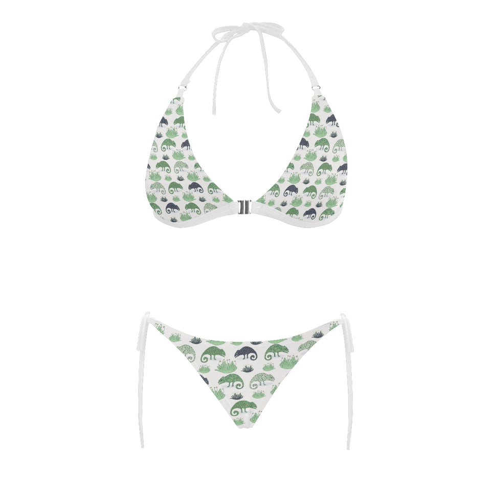 Chameleon lizard succulent plant pattern Sexy Bikinis Two-Piece Swimsuits