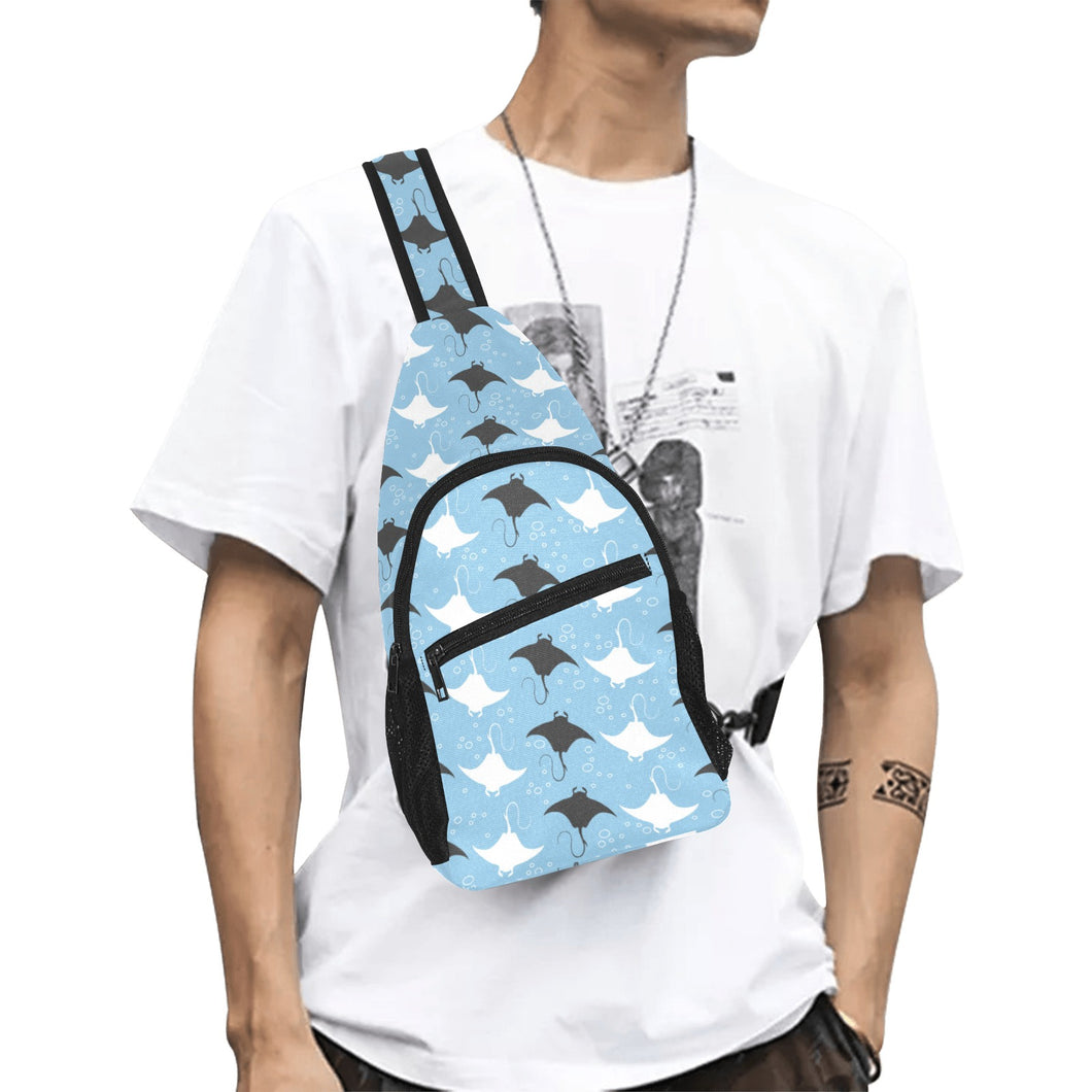 Stingray Pattern Print Design 03 All Over Print Chest Bag