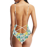 Cute parrot toucan flamingo cactus exotic leaves p Women's One-Piece Swimsuit