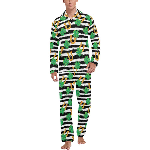 Horseshoes Pattern Print Design 01 Men's Long Pajama Set