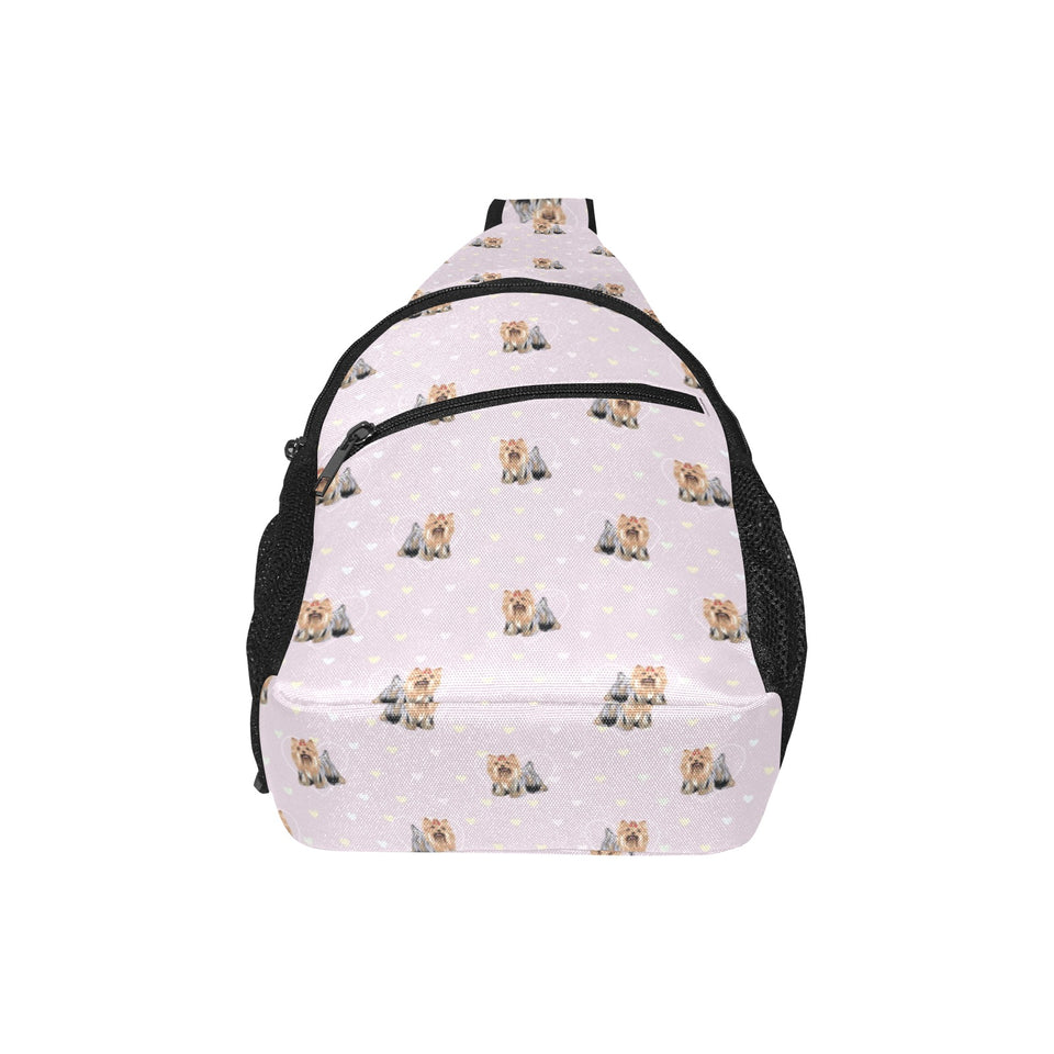 Yorkshire Terrier Pattern Print Design 02 All Over Print Chest Bag