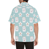 Maneki neko cat sakura Men's All Over Print Hawaiian Shirt