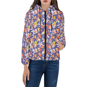 Goldfish Pattern Print Design 04 Women's Padded Hooded Jacket