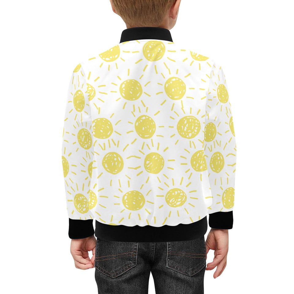hand drawn sun pattern Kids' Boys' Girls' Bomber Jacket