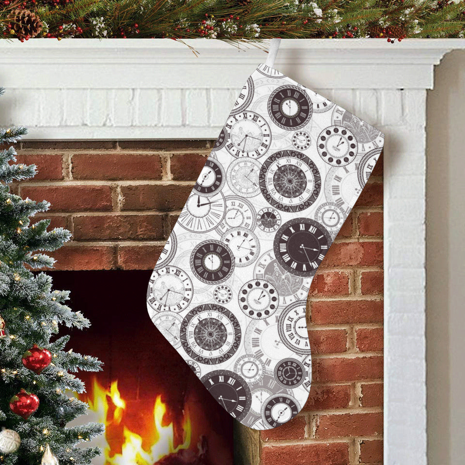 Classic vintage clock pattern Christmas Stocking