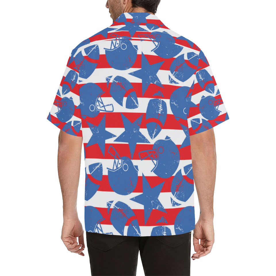 American football ball star stripes pattern Men's All Over Print Hawaiian Shirt