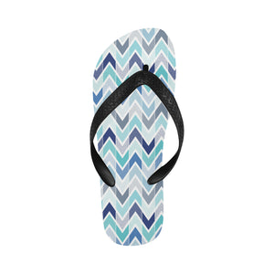 zigzag  chevron blue pattern Unisex Flip Flops
