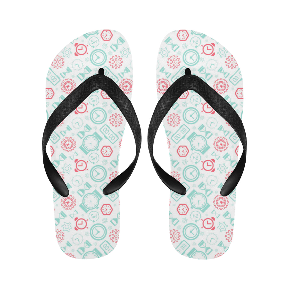 Clock time pattern blackground Unisex Flip Flops
