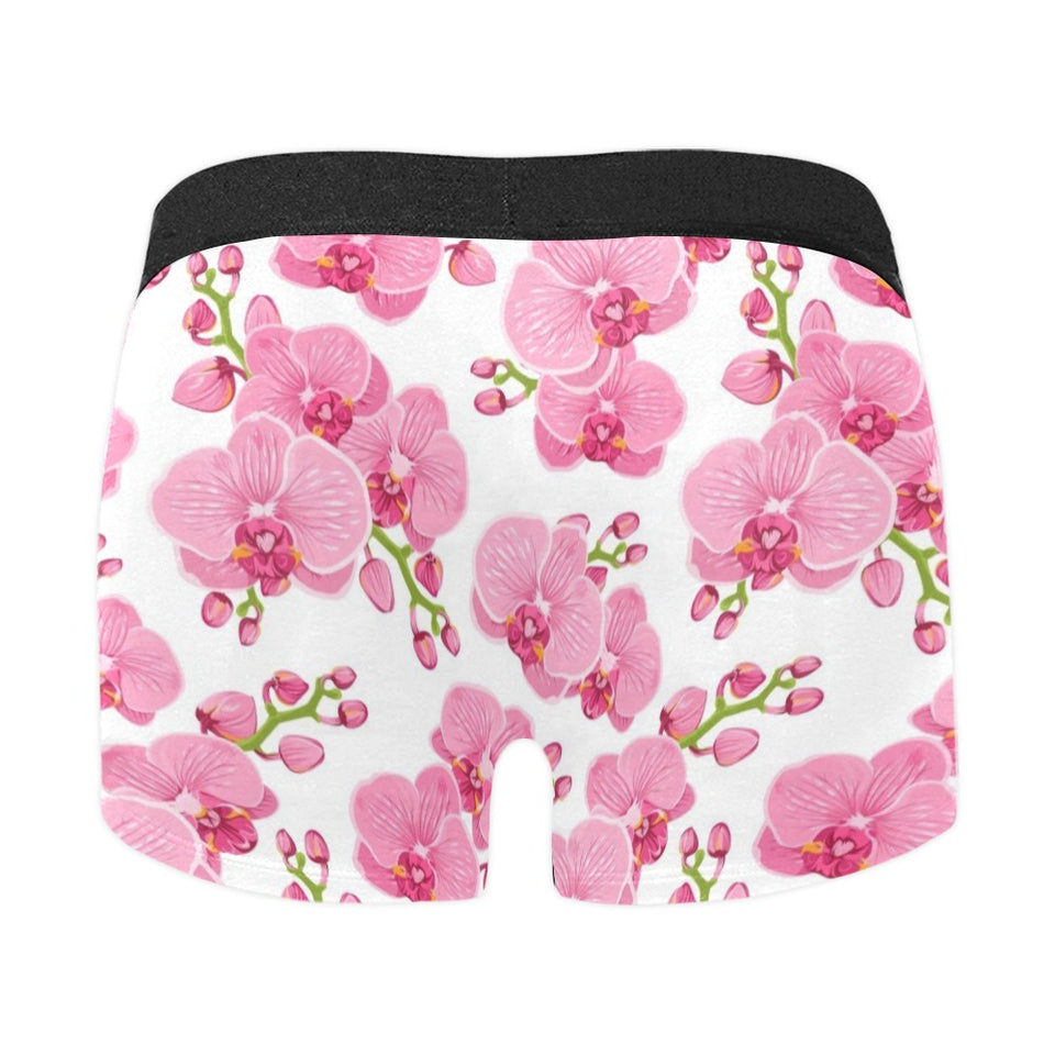 pink purple orchid pattern background Men's All Over Print Boxer Briefs Men's Underwear