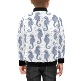Seahorse pattern background Kids' Boys' Girls' Bomber Jacket