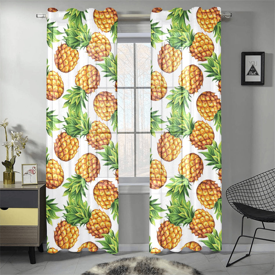 Pineapples design pattern Gauze Curtain