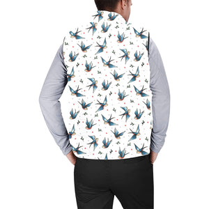 Swallow Pattern Print Design 04 Men's Padded Vest